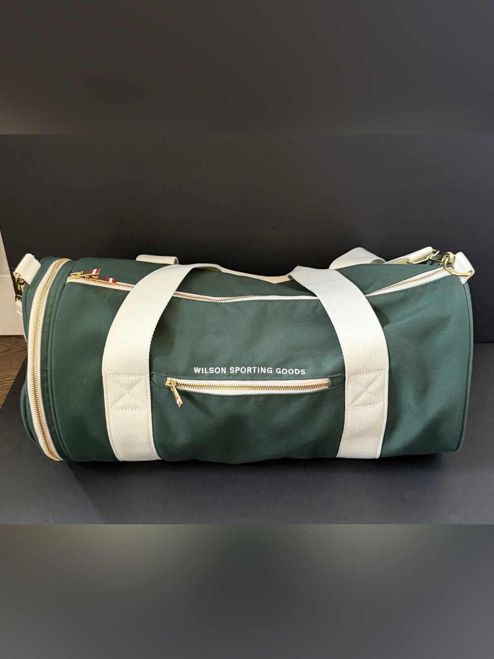 Wilson Green Canvas Duffel Bag with White Straps - Picture 3 of 15